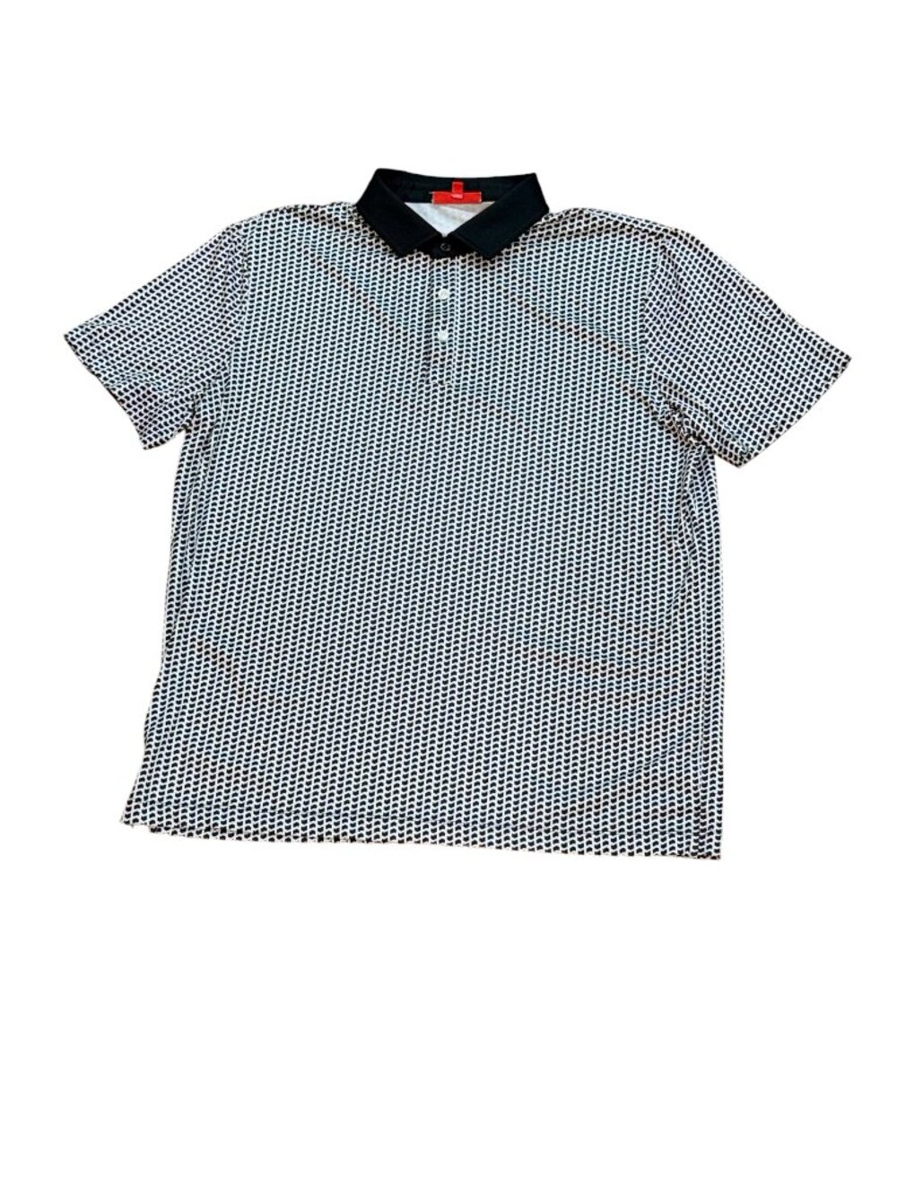 REDVANLY Short Sleeve Golf Moisture Wicking Performance Geometric Polo Shirt LG